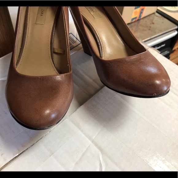 Zara Brown Tan Wedge Shoes Slip On 
Size US 6.5 GUC - Picture 6 of 10